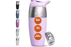 Promixx PURSUIT bottiglia shaker per proteine, in acciaio inox, a parete singola, per frullati super lisci, 950 ml, Lilla