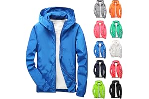 WOXIHUAN Giacca Impermeabile Unisex Ragazze Ragazzi Giacche a Vento Antivento Antipioggia Cappotto con Cappuccio Sportivo Cardigan Cerniera Integrale Giubbotto Autunno Caldo Giacca da Trekking