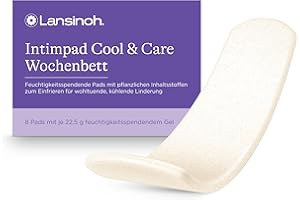 ‎LANSINOH Lansinoh Intimpad Cool & Care​ - maximaler Kühlkomfort & Pflege im Wochenbett - feuchtigkeitsspendendene Gel-Pads mit Bio Aloe Vera und Hamamelis - 8 Stück