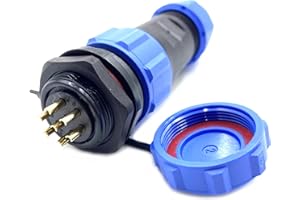 BAYZCONN Connecteur d'aviation SP21 à 7 Broches, connecteur de Balle étanche IP68 à 7 Broches, connecteur Femelle et connecteur mâle, connecteur Industriel, Installation d'écrou arrière Droit