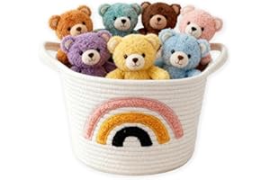 ZYLUNIY Cesta de almacenamiento infantil, Cestas de Almacenamiento de Juguetes, organizador bebe, cesta tejida con asas para toallas, mantas, juguetes, regalos, ropa