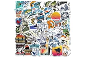 CARIBOU LIVING Fishing Tackle Box Vinyl Die Cut Cute Sticker Decals for Laptops Phones Phone Case Walls Bags Books Bottle - 50 Pack