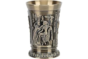 JENNGAOO Copa de vino vintage, Copa de bronce para beber Copa de vino de metal Copa de bronce retro Estilo de la cultura egipcia antigua Contenedor para beber Decoración artesanal