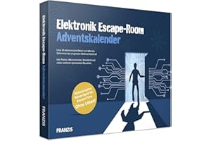 FRANZIS 67154 – Calendrier de l'Avent électronique Escape Room 24 jours de plaisir énigmatique électronique, sans soudure, avec livre d'accompagnement de 40 pages