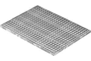 Fenau | Caillebotis/Grille conforme aux normes de l'industrie du bâtiment, Dimensions : 590 x 790 x 25 mm, Dimensions du maillage: 30/30 mm, galvanisée, cadre: 600 x 800 x 28 mm)
