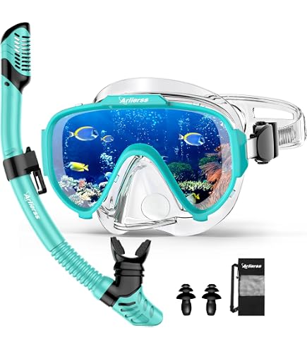 Kit snorkeling maschera boccaglio adulto 100 azzurro SUBEA Kit snorkeling maschera boccaglio adulto 100 azzurro SUBEA