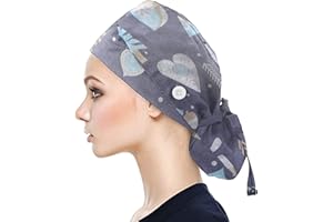 XSYU Op Haube Fluffy Turban Hat FüR MäNner Frauen Op Haube Stoff Zahnarzt Arzt Krankenschwester Hut Robin Hat Unisex Chirurgische Kappe Gedruckt Bunt Bedruckt Op-Haube Op-Haube Op-Kappe