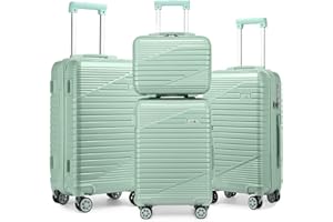 Sea choice Set di Bagagli 3 Pezzi 24" Valigia Espandibile 76cm Guscio rigido Valigia Trolley in Policarbonato 8 Ruote Rotanti Valigia 4 Pezzi S M L XL