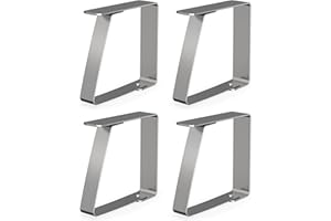 virea 4 x Ganci fermatovaglia 7 cm Argento - - Ferma tovaglia in Acciaio Inox per Interni ed Esterni - - Clip per tovaglie Facili da Lavare - - Bordi arrotondati - - Clip per Molti Tipi di Tavolo