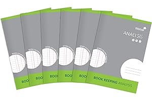 Silvine SJA4A-P A4 Buchhaltungsanalyse, 32 Seiten, bedruckt "Analysis", 7 Spalten, 6 Stück