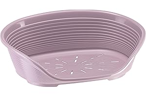 Ferplast Panier Chien Panier Chat 100% en Plastique, Respirante et Antidérapante Siesta Deluxe, 61,5 x 45 x 21,5 cm, Rose