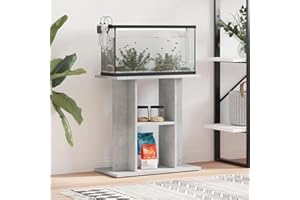 Rantry Aquariumständer Aquarien Schrank Aquarium Unterschrank mit viel Stauraum, Aquarium Tisch mit Stabiler Oberplatte, für Sicheren Stand Betongrau 60x30x60 cm Holzwerkstoff