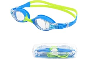 YSTP Kids Swim Goggles, Swimming Goggles for Children and Early Teens from Age 6-14 Years Old, Wide Vision, Anti-Fog, Anti Fog UV Protection Racing Swim Goggles