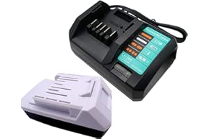 YASI MFG Chargeur de Rechange Makita DC18WA 14.4-18V + 18V 2.0Ah BL1813G Batterie pour Makita BL1820G BL1815G BL1813G BL1811G 195608-4, Makita HP457D TD127D DF457DWE DK18041 DK18015 HP457DWE MDF452DWEG MT071E