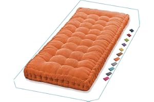 MIECOAE Cuscino per Panca 120 X 40 80x40 150x40 da Interno da Esterno da Giardino Cuscino per Panchina 100x40 da 8-10 cm Spesso, a 1 2 3 Posti, per Cucina Sala da Pranzo Patio Altalena Davanzale(Orange 1b,80x