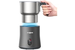 PARIS RHÔNE Detachable Milk Frother Machine, 4 in 1 Automatic Stainless Steel Milk Steamer with Hot &Cold Foam Latte, Cappuccino, Hot Chocolate, Warm Milk, Macchiato, Dishwasher Safe, Silent Operation