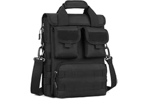 Explokit Tactical Briefcase Molle Small Laptop Computer Shoulder Messenger Bag Heavy Duty Engineers Handbags with Removable Shoulder Strap