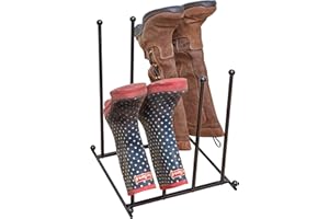 Garden Life Welly Boot Rack Storage Stand 2 Tier Free Standing Indoor Outdoor Walking Hiking Riding Footwear 4 Pairs