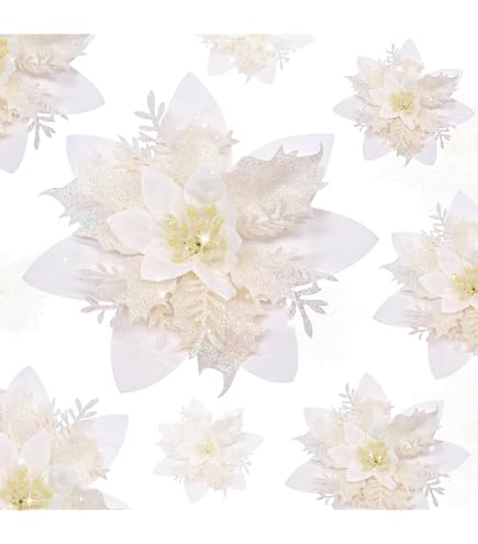 Amazon.de: Seidenblumen Ro Weihnachtsstern 30cm wei LM Kunstblumen  knstliche Blumen Poinsettie knstlicher Weihnachtsstern