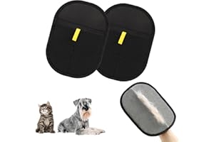 Sahunfri 2 Paires Nouveau Gant Poil Chat, Double Face Antistatique Gant Poils Animaux, Reusable pour Vetements, Canape, Tapis​