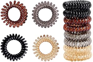 OLISANG 8 Pezzi Fasce Elastici per Capelli a Spirale plastica,Elastici per capelli in plastica a spirale,Elastici spirale Cavo telefonico per donne e ragazze,4 colori