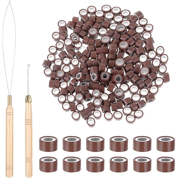1000 Stück Mikroringe Für Haarverlängerungen – Silikon Micro Hair Loops, Dunkelbraun, In Praktischer Flasche