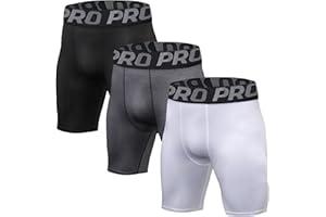 BEGIANT Spodenki kompresyjne męskie, 3-pak, sportowa bielizna zapobiegająca otarciom, warstwa podstawowa, szorty, szybkoschnące spodenki do biegania, rajstopy rowerowe na trening, sportowe, rugby,