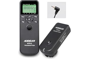 AODELAN Bezprzewodowy wyzwalacz zdalny do aparatów cyfrowych, wyzwalacz przewodu, pilot zdalnego sterowania do aparatu Canon, samowyzwalacz z pilotem zdalnego sterowania, timerem i interwałometrem, długie naświetlanie