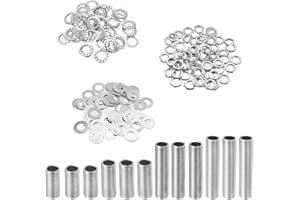 YOKIVE Kit Tubi per Lampade 84pz Assortimento Elementi Fissaggio Esagonali con Filettatura 1/8ip 4 Dimensioni con Rondelle con Dadi Bloccaggio Ideali per Plafoniere