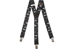 Olata Men's Heavy Duty Printed Y-Shape Braces/Suspenders, 4cm