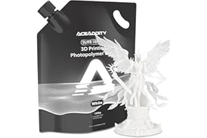 Aceaddity Serie Elite de Resina 3D, Resina Fotopolimérica 405 nm LCD/DLP Curado UV, Líquido de Impresión 3D de Alta Precisión Compatible con Impresora 3D 8K (Blanco,1200g)
