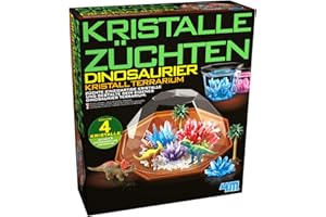 4M Zestaw eksperymentalny do hodowli kryształów, dinozaury, terrarium, zestaw do hodowli kryształów dla dzieci, zabawka naukowa, wielokolorowa, 27 x 23,5 x 8 cm