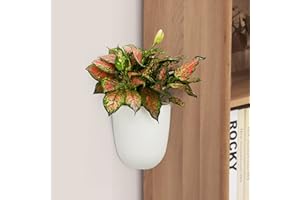 Orimerc 2 Unidades Blanco macetas Colgantes de Esquina para Colgar en la Pared, triángulo de riego automático, de plástico, decoración Moderna para Plantas y para suculentas Interiores y Exteriores