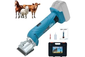 HENYEER Forbici per pecore compatibili con batteria Makita da 18 V, motore da 2500 giri/min, tosatrice professionale a 6 velocità, forbici per crine di cavallo (senza batteria)