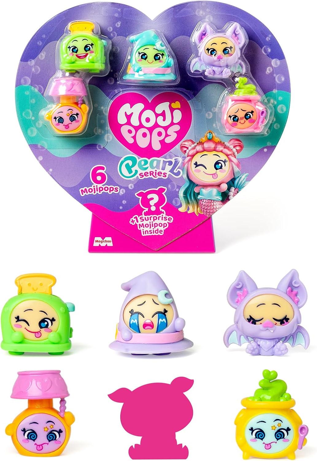 MOJI POPS Pearl Series – Multipack con 6 Figuras coleccionables con caritas Reversibles (1 Sorpresa con Efecto Perlado). 6/6