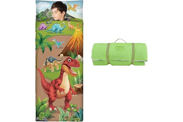 Sac de Couchage Chaud pour Enfants avec Oreiller Amovible, Tapis de Sieste Pliable pour Filles et Garçons, Couverture de Sieste avec Double Fermeture Eclair pour Camping Ecole Garderie