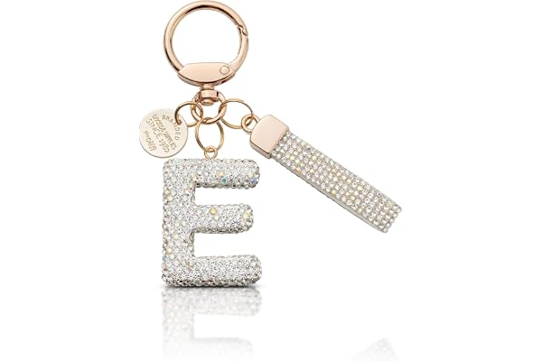 MORSUNBELA Nyckelring Flicka Nyckelring Bokstav Present Initial Glitter Strass Bokstäver Damer