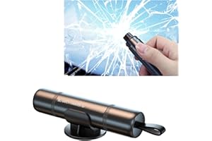 ZUOQIANG Brise Vitre Coupe Ceinture, 2 en 1 Coupe Ceinture Brise Vitr, Léger et Portable Brise Vitre Voiture, Mini Marteau Marteau Brise Vitre, Kit Securite Voiture (Noir)