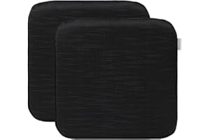 RACE LEAF 2er Set 40,5x40,5 cm Memory Foam Slow Rebound Sitzkissen Indoor Household Sitzkissen Wasserfeste Oberfläche und rutschfeste Unterseite Schwarz (Schwarz)