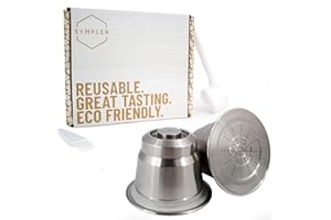 Sympler kapsułki do wielokrotnego napełniania do ekspresu marki Nespresso, 2 x kapsułki wielokrotnego użytku, kapsułki na kawę, dokładnie dopasowany kształt, wysokiej jakości stal nierdzewna