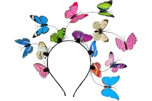 Serre-tête de Fée Papillon,Serre-tête Papillon pour Femmes et Filles,Papillon Bandeau Cheveux Femme,avec 8 Barrette Papillon,pour Carnaval,Fée,Cosplay,Mariage(Couleur)