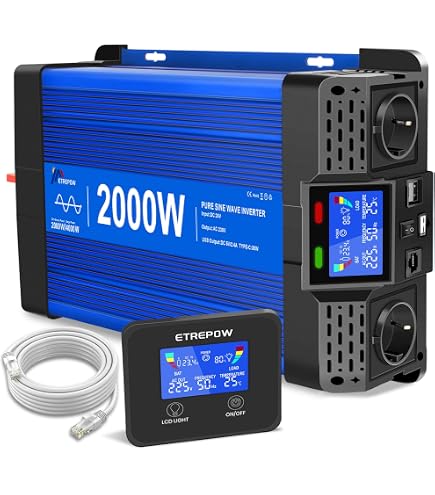 Trade Shop - Inverter Di Potenza 2000 Watt Per Auto Camper Da 12v A 230v Maxtech Hb2000 12v 19978284