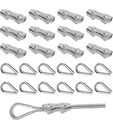 10 Stück Drahtseilklemmen Silber - Stabile Kabelklemmen Für Aufhängungen - Tragkraft 20-30kg