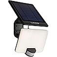 Luceco Solar Powered LED Outdoor Floodlight with PIR Motion Sensor, Security Light, Exterior Lighting, Angular Design, Adjustable, Guardian, Black, IP65, 11W, 1500lm, 4000K, LEXSF15B40