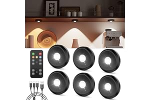 TEDMOS Eclairage LED Vitrine Sans Fil, Noir 2400 mAh Spot LED Rechargeable USB avec Telecommande Lampe de Placard Tactile Lumiere Armoire Adhésive Lampe Cuisine Sous Meuble a Pile Veilleuse Autocollant