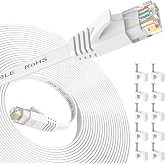 Nixsto Ethernet Cable 10 m, Cat 6 Network Cable, Flat Internet Cable | High Speed Lan Cable with RJ45 Connector for Modem, Ro