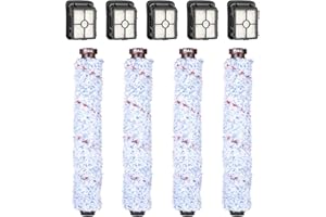 NEFLSI Accesorios para Bissell Crosswave cepillo de rodillo,filtro de repuesto para aspiradora Crosswave Bissell, rodillo de cepillo de limpieza compatible 4 Rodillos de Cepillo multisuperficie,5 filtros