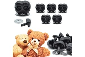 celloexpress 30mm x 24mm Black Animal/Dog NOSES with Metal Backs - Teddy Bear & Soft Toy Making Detailed Noses - Pack of 5