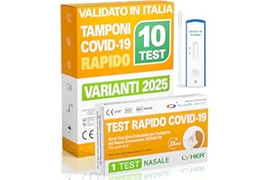 POLONORD ADESTE Adeste – 10 Tamponi COVID 19 rapido 2025 - Test Nasali Nuove Varianti 2025 - Sensibilità 100% a carica virale alta - Certificati per Uso Domestico - Risultato rapido