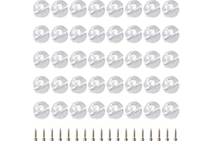 UFURMATE Lot de 100 clips de fixation ronds en plastique transparent pour panneau de verre, pour armoire de verre de 3 à 4 mm d'épaisseur